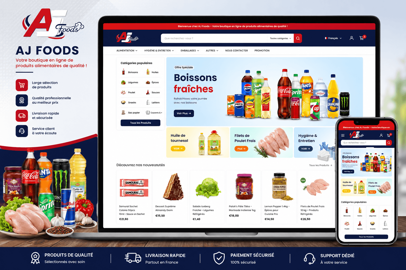 AJ Foods – B2B Food Wholesale eCommerce Store